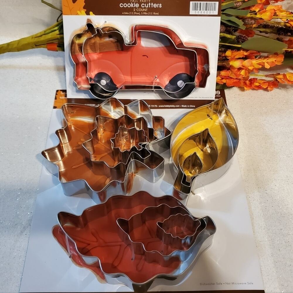 Metal Fall Harvest Autumn Baking Cookie Cutters set of 11